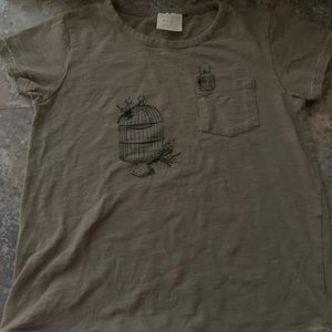 Zara girls - green birdcage design shirt - size 5